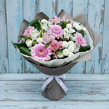 Букет цветов из:  Герберы, Альстромерии и Хризантемы #REPLACE_PRED# Бее