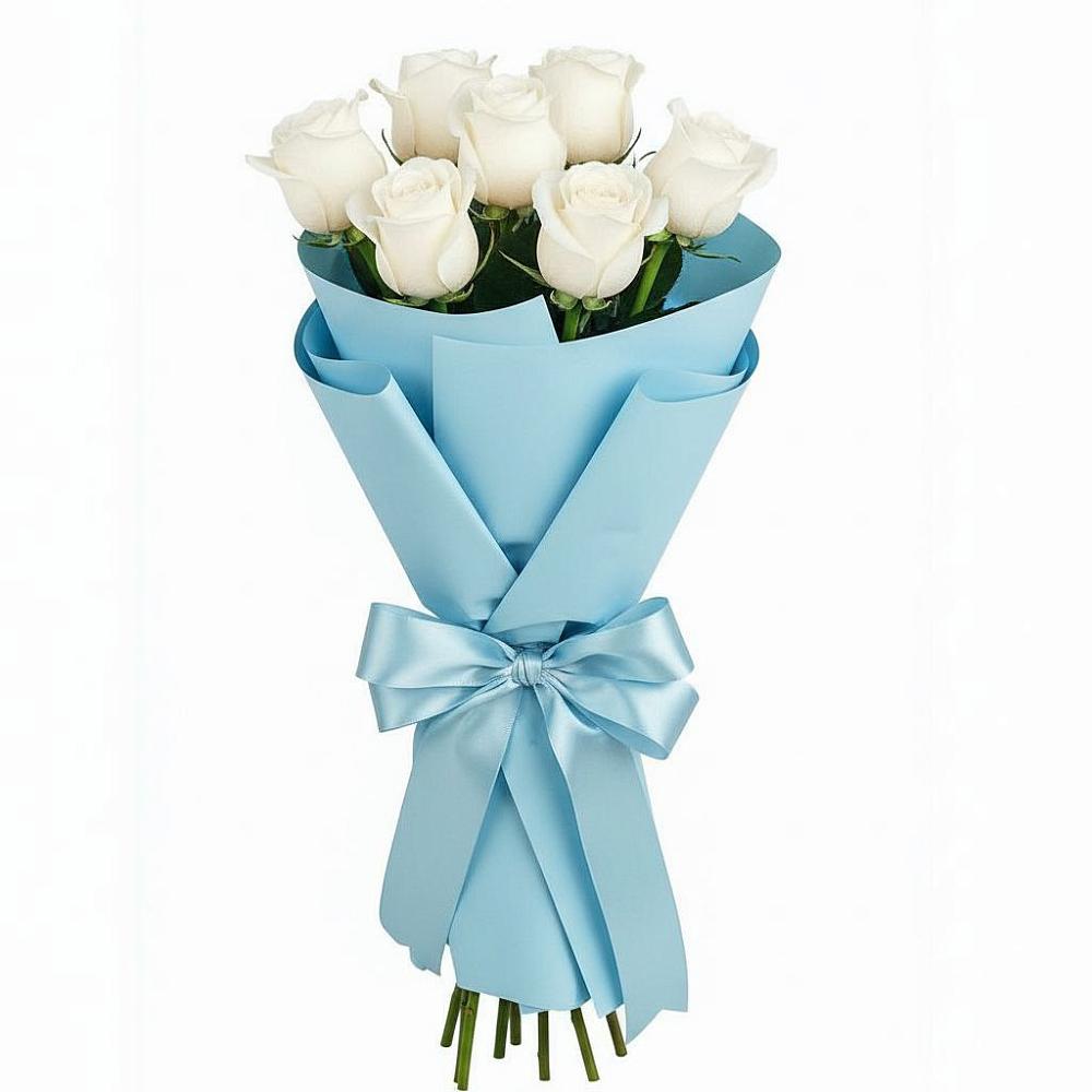 Букет 7 белых роз Проуд в Бее