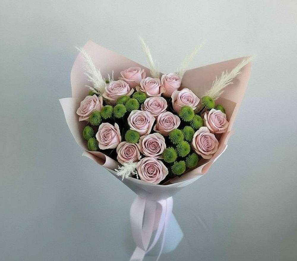 Букет цветов из: Розы и Хризантемы в Бее