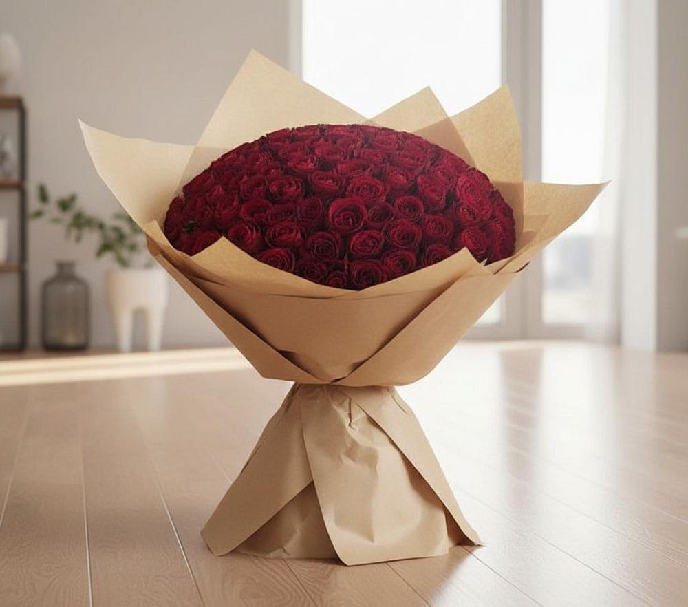 Букет 101 Красная роза в Бее